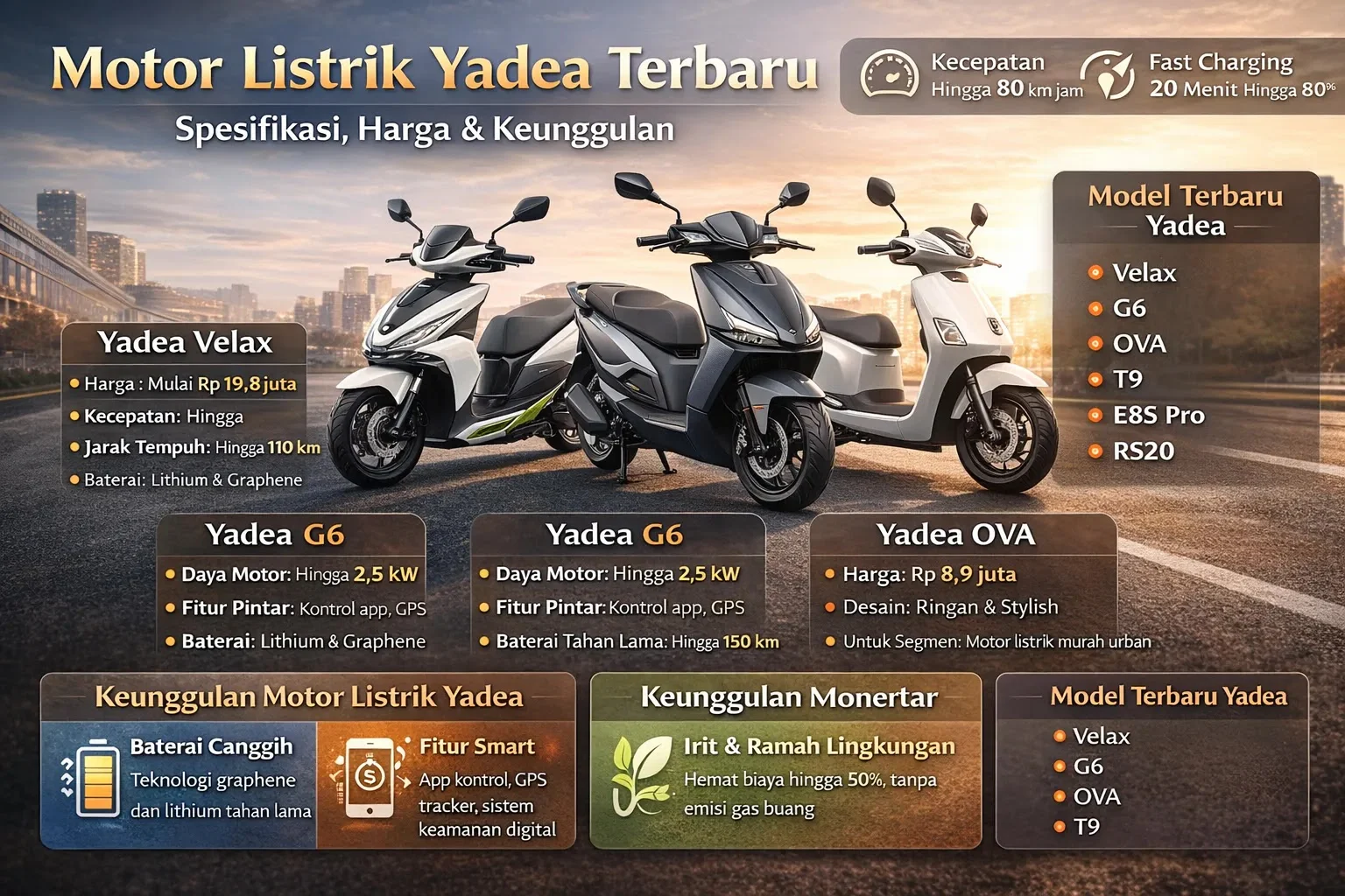 Yadea Siap Luncurkan Motor Listrik Baru Bertema Grand Touring Pekan Ini