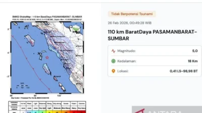 Gempa Bumi Magnitudo 5,0 Guncang Perairan Sandakan, Sabah, Gegaran Terasa hingga Tawau dan Lahad Datu