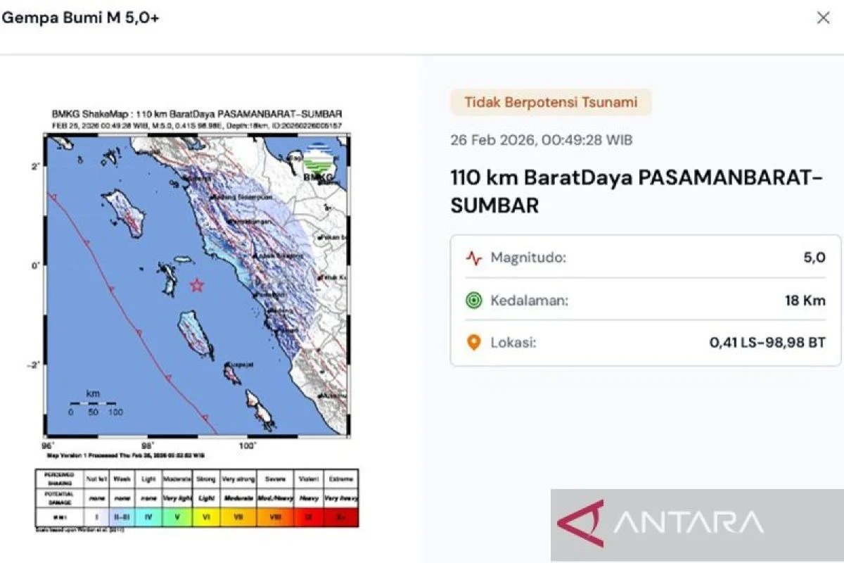 Gempa Bumi Magnitudo 5,0 Guncang Perairan Sandakan, Sabah, Gegaran Terasa hingga Tawau dan Lahad Datu