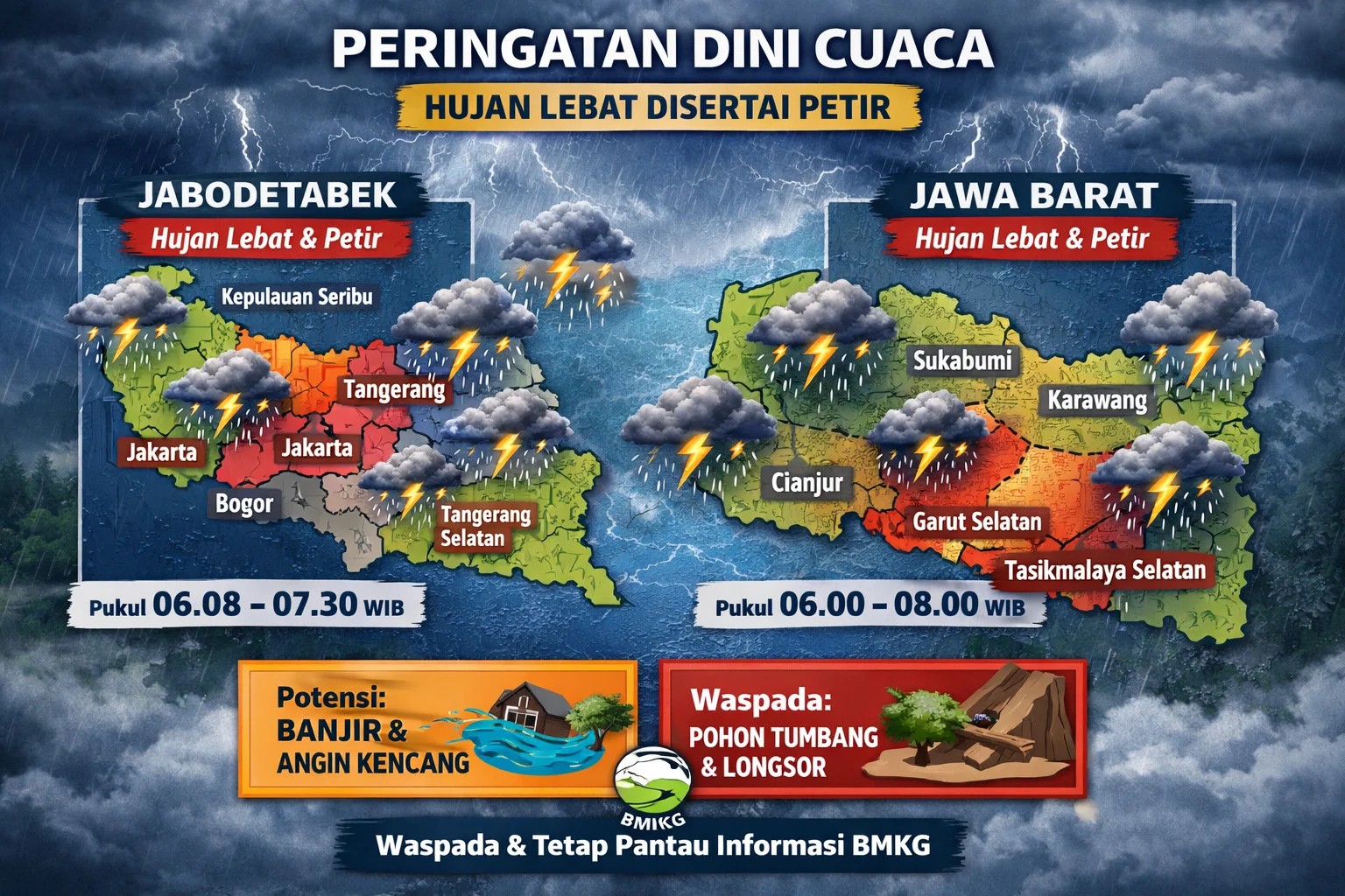 Prakiraan Cuaca Jabodetabek dan Jateng 15 Oktober 2026: Hujan di Sebagian Wilayah, Suhu Capai 36 Derajat Celsius