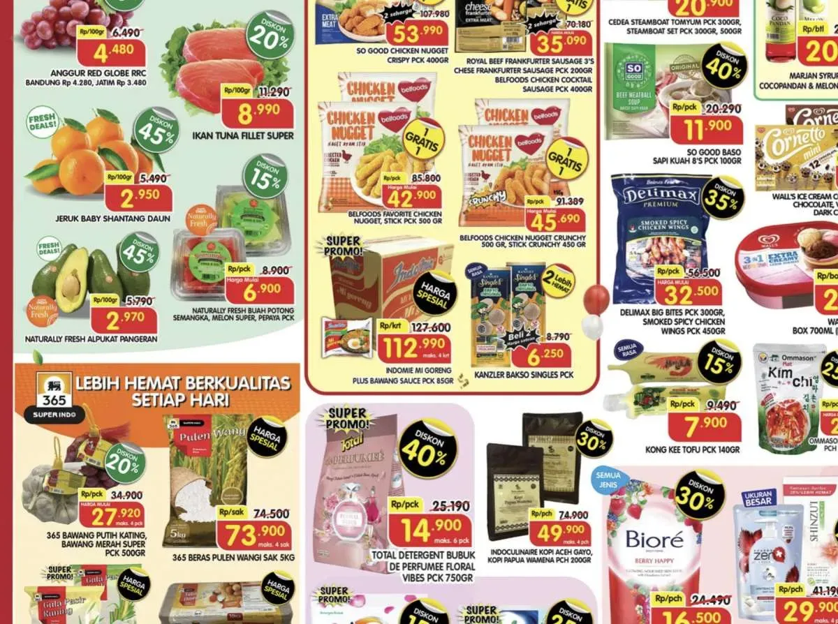 Promo Superindo Weekday 12-15 Oktober 2026: Diskon hingga 50% dan Beli 1 Gratis 1 Anggur Shine Muscat